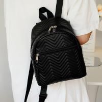 Mochila De Moda Para Mujer Mini Chevron Cuadrada Con Cierre De Cremallera Material PU Con Lining De Poliéster Estilo Exterior - details 2