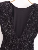 Vestido De Veludo Con Lentejuelas Sin Mangas Para Mujer Estilo Europeo Y Americano Cuello Redondo Sexy Y Club De Moda - details 9