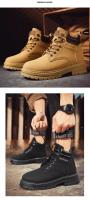 Botas De Moda Británica Para Hombre Casual Primavera Otoño Nueva Alta Suela Suave Antideslizante Outdoor Juvenil Amarillas - details 10