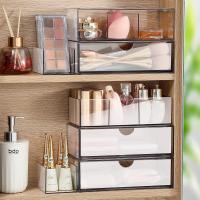 Set De 2 Cajas Organizadoras De Maquillaje Mini Para Baño Con Divisor Y Almacenamiento De Pinceles De Acrílico Organizador De Mesa Para Joyería Cosméticos Perfume - details 4