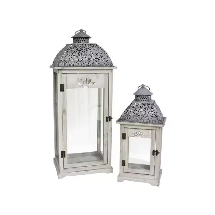 Factory Cuadros - FAROL HAZEL 30X24X75CM - GRIS (Set de 2) - 1