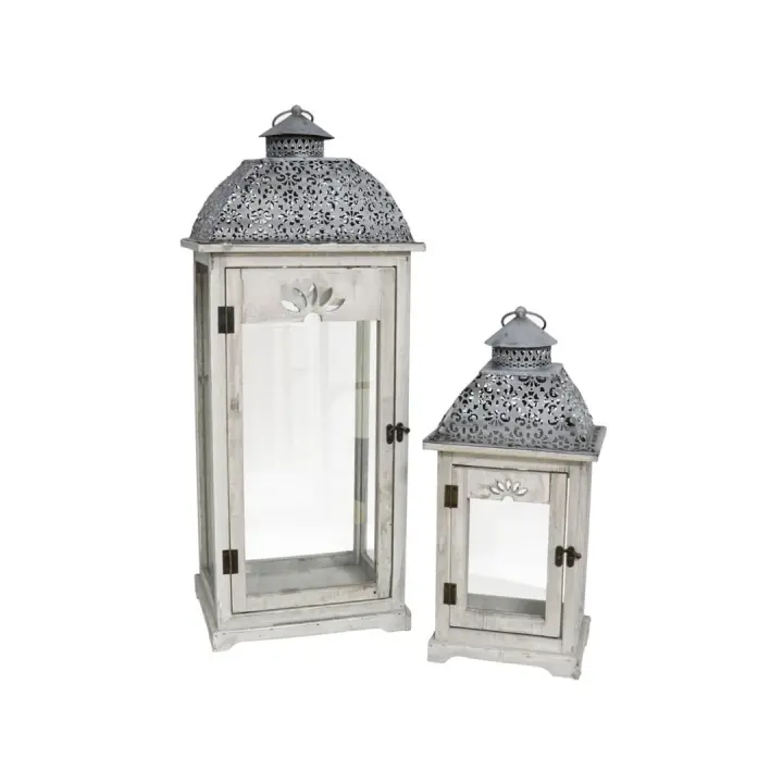 Factory Cuadros - FAROL HAZEL 30X24X75CM - GRIS (Set de 2) - 1
