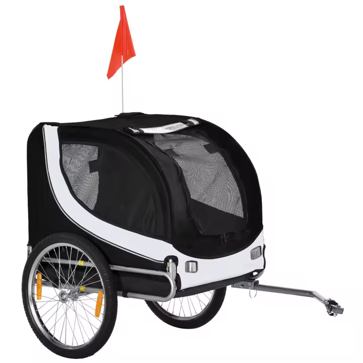 PawHut Remolque para perros Remolque para bicicletas Transportador para perros Remolque para bicicletas para perros 130 x 73 x 90 cm - 1