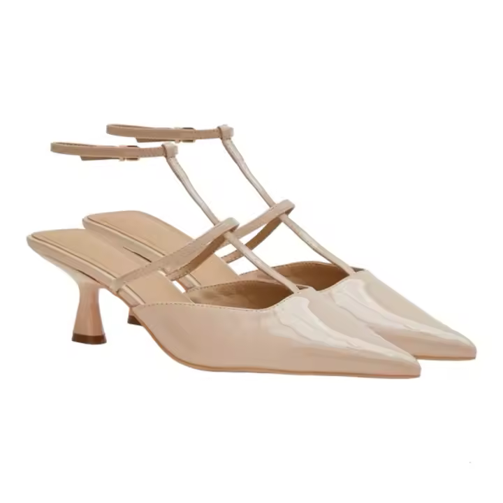 Buonarotti Zapato Tacon Destalonado Con Planta De Gel Nude 6cm - 1