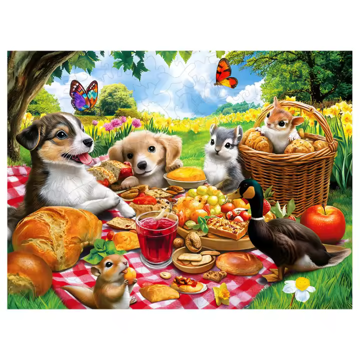 Puzzle De Jardín Para Perros Madera Juego De Mesa Emocional Familiar Patrones Únicos De Animales Tamaños A3/A5 Caja Blanca Incluida - 1