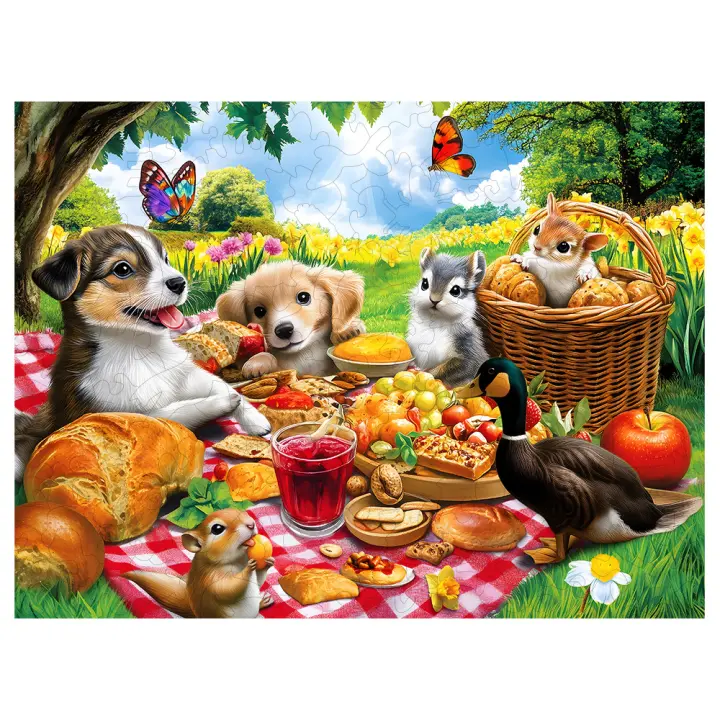 Puzzle De Jardín Para Perros Madera Juego De Mesa Emocional Familiar Patrones Únicos De Animales Tamaños A3/A5 Caja Blanca Incluida - 1