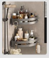 2PCS Organizador De Baño Estante De Ducha Plástico Sin Perforar Accesorios De Baño Estante De Almacenamiento Para Cocina Tipo De Instalación Soporte De Pared - details 21
