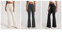 Leggings De Yoga Para Mujer Cintura Alta Flared Transpirables Para Gimnasio Y Ropa Casual Pantalones Deportivos De Pierna Ancha - details 2