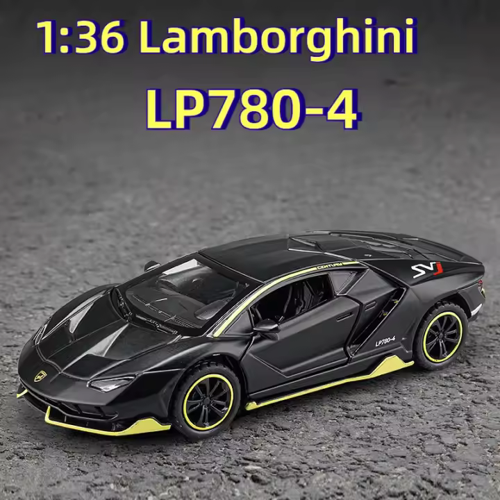 Lamborghini LP780-4 De 1:36 En Aleación Con Sonido Y Luz Juguete De Coche Deportivo De Simulación Alta Para Niños Regalo - 1