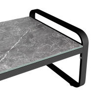 Conjunto de muebles de jardín, Conjunto de muebles de asiento 6-7 plazas, sofá esquinero con Estructura de Hierro galvanizado, Patos ajustables, todos los Zapatos de asiento y Zapatos incluidos, Gris - details 7