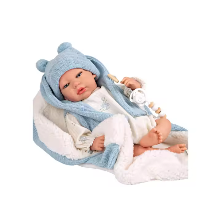 Martin Bebe Reborn Azul Con Manta 40 cm - 1