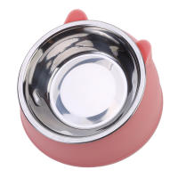 Cuenco De Alimentos Para Gatos Y Perros Creativo Y Encantador Inclinado En Acero Inoxidable Alimentador De Agua Para Mascotas Para Gatos Y Perros - details 1
