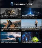 Reloj Deportivo Inteligente NORTH EDGE Con Pantalla HD AMOLED Resistente Al Agua 50M Con Altimetro Barometro Y Compas Para Hombres - details 1