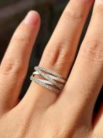 Anillo De Plata De Ley 925 Con Zirconia Interlocking Para Mujer Joyería De Moda Personalizada De Alta Calidad Aniversario - details 2