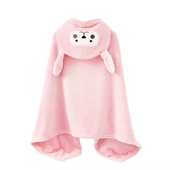 Toalla Infantil Diseño conejito Multiusos: Toalla de baño, Poncho de Playa o Nación, Manta 150x1x65cm - 1