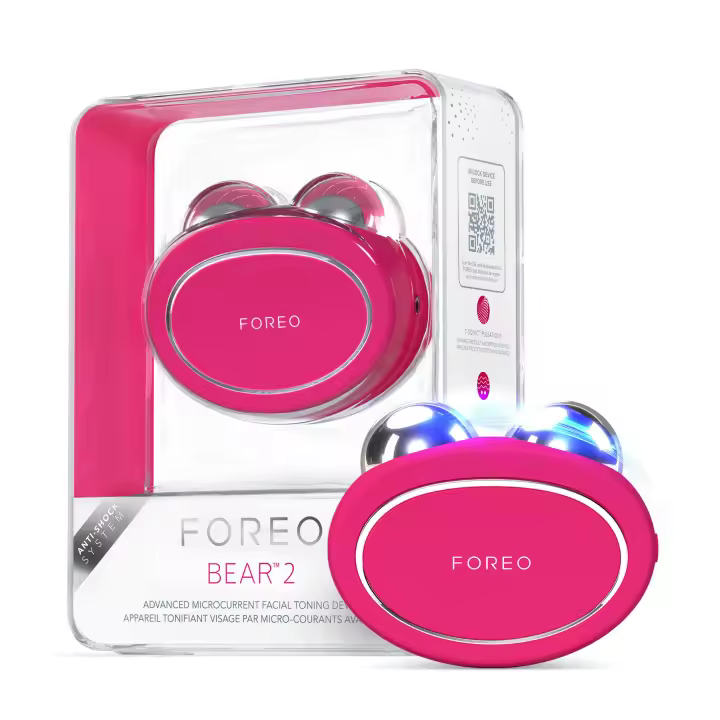 FOREO BEAR 2 - Tonificador facial de microcorrientes - Masajeador facial antiarrugas - Lifting facial inmediato - Reafirma y define - Reductor de papada - Mejora la absorción de las mascarillas - 1