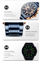Reloj De Pulsera Masculino Curren 8363 Moda Casual Business Cronógrafo 6 Manos Quartz Lujo Reloj Masculino Cristal De Zafiro Resistente Al Agua - details 4