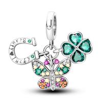 Encantos 925 De Ojos Malos Azules Plata Sol Estrella Cerdo Dinosaurio Flor Para Joyería DIY De Aniversario Para Mujeres - details 36