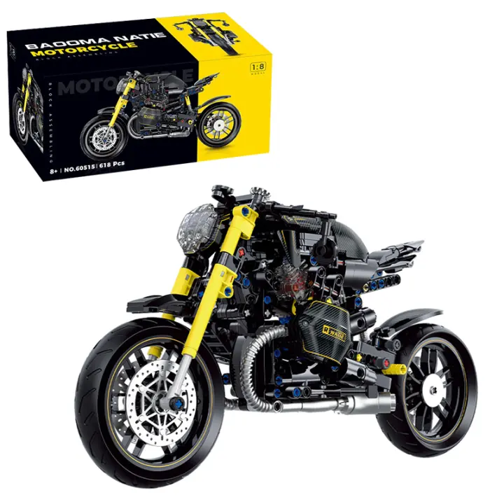 Bloques De Construcción Técnicos Clásicos Para Motocicleta Juguete De Montaje De Motocicleta Duke Harleys Locomotora Carril Racer Para Niños Regalo - 1