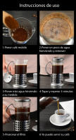 Cafetera Francesa - Tetera - Vidrio con Base de Acero Inoxidable – Opciones de 350ML y 600ML – Ideal para Café, Té e Infusiones – Alta Resistencia y Diseño Moderno - details 1