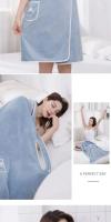 Toalla De Baño Coral Suave Y Absorbente Traje De Baño De Paja Espesado Toalla De Cuello Alto Camisola Para Mujer - details 8