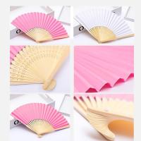 Abanico de Tela Abanico Decoración plegable Bambú Ventilador Banquete de Boda Regalo del favor del Partido con El Bolso del organza (Rosa, 10 piezas) - details 2