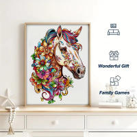 Rompecabezas De Madera Para Mayores De 14 Años En Forma De Flor Y Caballo Interlocking Regalo Desafiante Para Adolescentes - details 1
