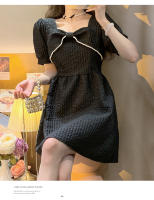 Vestido Vintage Bordado YUQI Para Mujer Verano 2024 Cierre De Cremallera Estilo Hepburn Retro Elegante Mini Con Cinturón Y Bow - details 25