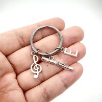 Llavero De Cifra Musical G Clef Con Letras a E J M Colgante De Flauta Llavero De Moda Para Regalo De Cumpleaños - details 6