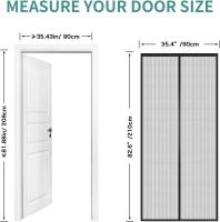 Mosquitera Magnética para Puerta 90x210 cm – Cortina Antimosquitos de Poliéster Reforzado con Imanes Potentes – Cierre Automático, Transpirable, Resistente al Viento – Fácil Instalación con Velcro y Chinchetas – Apta para Niños y Mascotas – Negro o Blanco - details 1