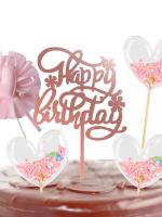 Topper De Cumpleaños PinkHeart Decoración De Pastel Con Corazón Rosa Para Fiestas De Cumpleaños Adornos Para Pasteles Y Cupcakes - details 5
