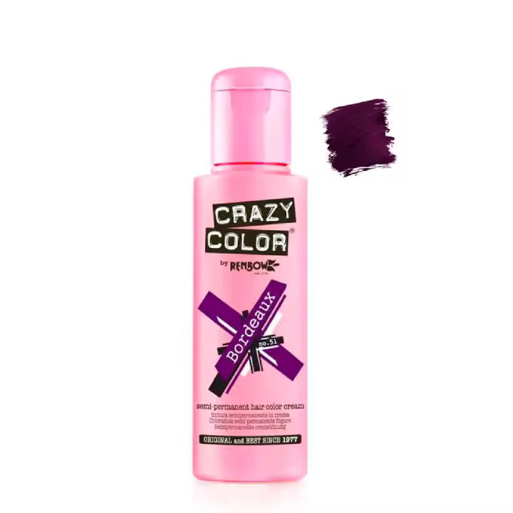 Tinte Semi Permanente sin Amoniaco 100ml: 51 -  Bordeaux - Crazy Color - 1