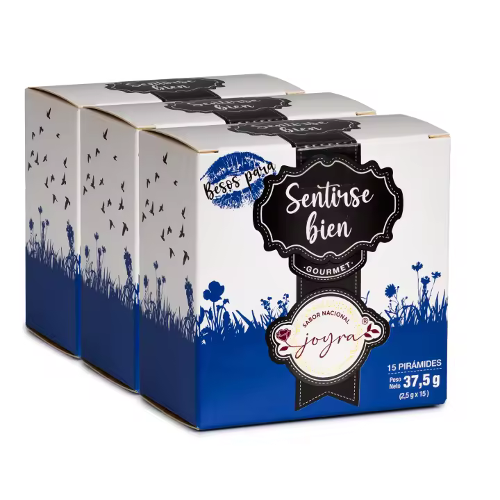 ARTE SABOR Pack de 3 cajas de Infusión natural Sentirse Bien (manzanilla, rooibos, menta, anís verde, regaliz y lemongrass). 15 pirámides. 37,5 grs. 9x5x9,5 Cm. - 1
