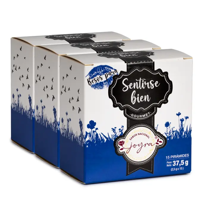 ARTE SABOR Pack de 3 cajas de Infusión natural Sentirse Bien (manzanilla, rooibos, menta, anís verde, regaliz y lemongrass). 15 pirámides. 37,5 grs. 9x5x9,5 Cm. - 1