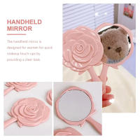 Espejo De Mano De Vainilla 3D Estéreo Retro En Forma De Rosa Para Maquillaje Espejo Compacto Regalo De Cumpleaños Para Niñas - details 8