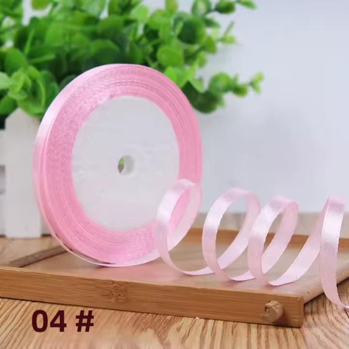 Cintas De Seda Rosa Satinadas Para Manualidades DIY 6mm 1cm 1.5cm 2cm 2.5cm 4cm 5cm Cintas De Seda Para Regalo De San Valentín Y Muñecos De Rosa - 1