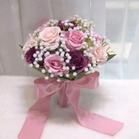 1PC Accesorio De Boda Para Novia Y Damas De Honor Rosas Artificiales Con Estrella Del Mar Cinta De Enlace Regalo De Flores Para Celebraciones Matrimoniales - details 6