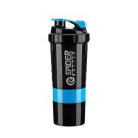 Botella De Proteína Con Agitador De 3 Capas Botella De Agua Con Mezclador Para Ejercicio Y Construcción Corporal Plástico - details 6