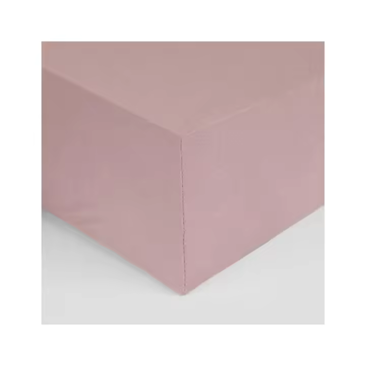 Sábana bajera de 180 Hilos, Color Rosa Palo, 100% Algodón Percal, Don Algodón - 1