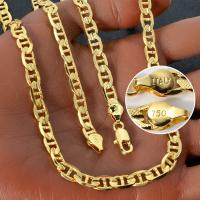 Collar De Cadena Estilo Cubano De Lujo Para Hombres Y Mujeres Joyería Hip Hop Diseño Italiano Plata De Oro 18K En Aleación De Cobre - details 5