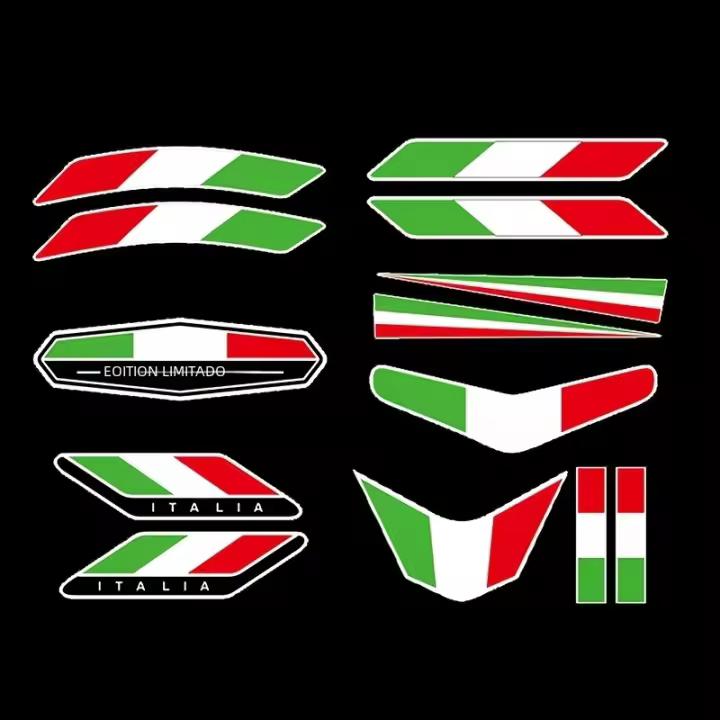 Pegatinas De Bandera Italiana 13pcs Emblema Y Broche De Decoración Para Coche Motocicleta Bicicleta Y Camión Accesorios Italianos - 1