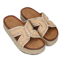 PuntoSalao Sandalias planas en yute pala trenzada para mujer color beige 3U11 - details 1