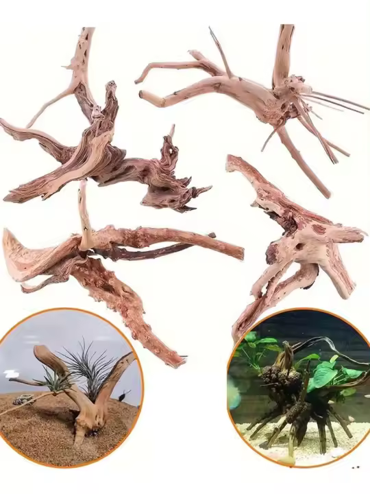Decoraciones De Acuario De Madera De Araña 1/3pcs Paisajes Acuáticos Crear Lugar De Ocultación Natural Y Estimular La Actividad De Los Peces - 1