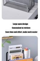 Estante De Escritorio Tridimensional De Metal Para Oficina Y Escuela Soporte De Cuaderno De Negocios Organizador De Archivos Durable Y Versátil Tamaño Compacto 17.5X13X9CM - details 6