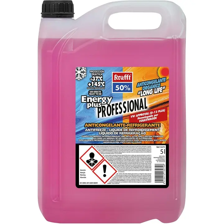 Krafft Anticongelante Coche CC-Energy Plus 50% (G12+) Líquido Refrigerante Violeta 5 Litros - 1