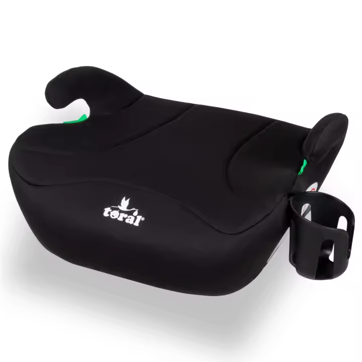 Toral - Alzador Coche Niño Isofix i-Size - Asiento Elevador Coche Niño con Isofix - Se puede utilizar también sin Isofix - Silla Coche grupo 1 2 3 - Modelo Mónaco Negro - 1