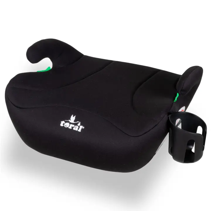 Toral - Alzador Coche Niño Isofix i-Size - Asiento Elevador Coche Niño con Isofix - Se puede utilizar también sin Isofix - Silla Coche grupo 1 2 3 - Modelo Mónaco Negro - 1