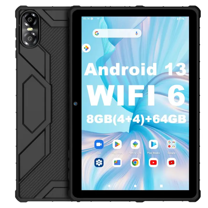 Tablet Android 13 PRITOM De 10 Pulgadas 8GB+64GB Con Expansión Hasta 1TB WiFi 6 Altavoces Doble Cámara Dual BT5.0 Estilo Mecánico C - 1