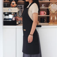 Bib Apron Ajustable De Moda Para Cocina Con Bolsillos Impermeable Y Antiaceite Para Chef De Restaurante Trabajo En La Cocina Uniforme De Barbero Para Hombres Y Mujeres - details 4