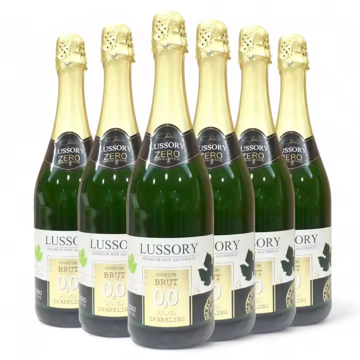 Vino Blanco Espumoso Brut Natur 0,0 SIN ALCOHOL - LUSSORY PREMIUM Sparkling  Brut Natur Caja de 6 botellas x 750ml - 1